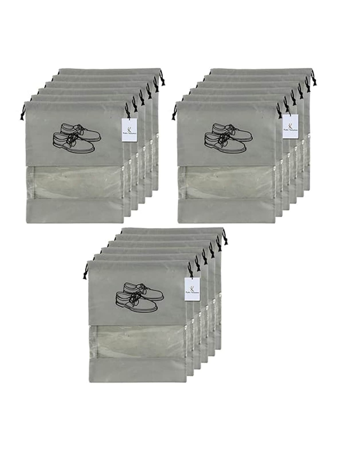 

Kuber Industries Grey 18 Pieces Non Woven Travel Shoe Covers