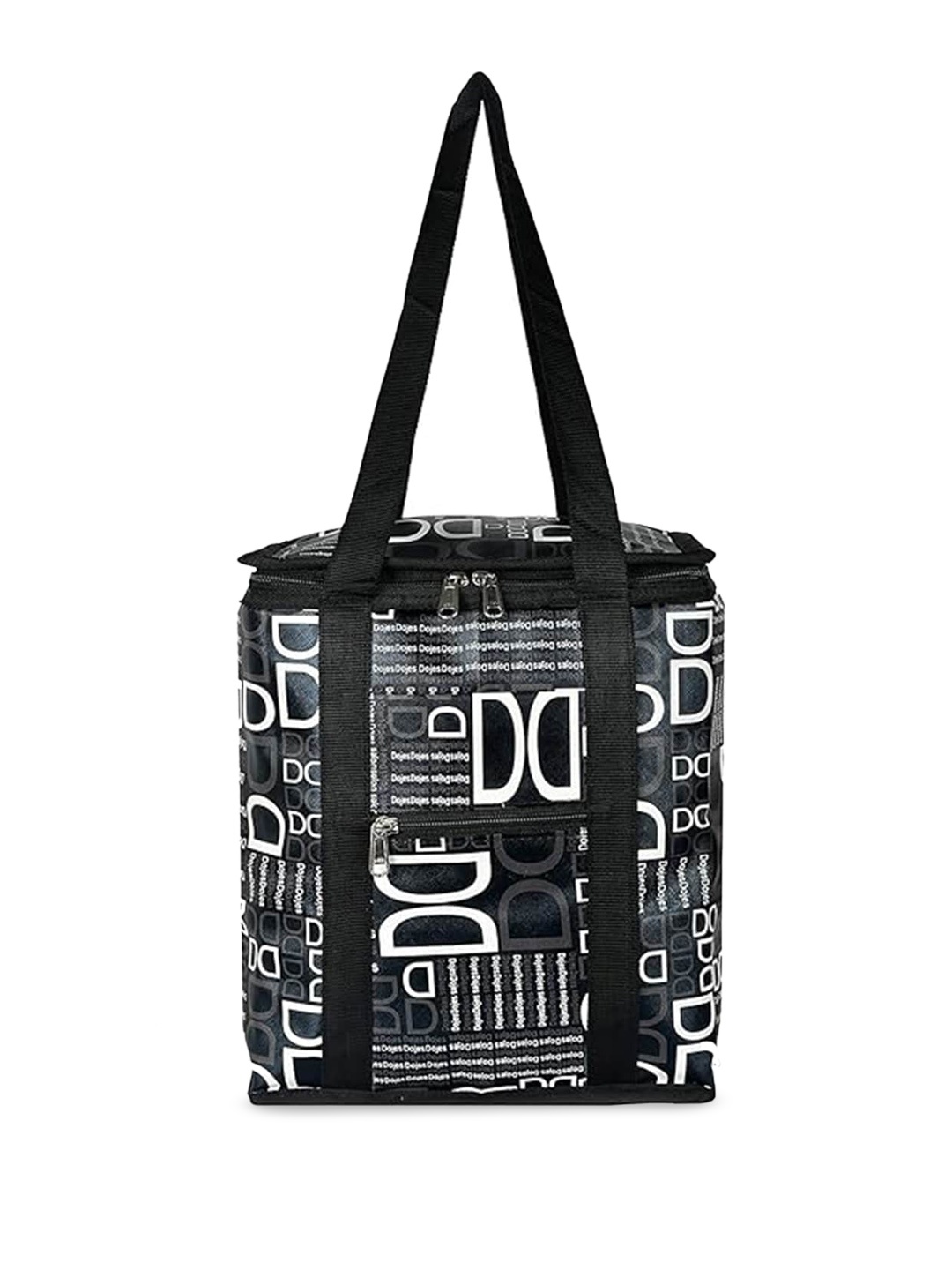 

Kuber Industries Typography Printed Structured Lunch Bag, Black