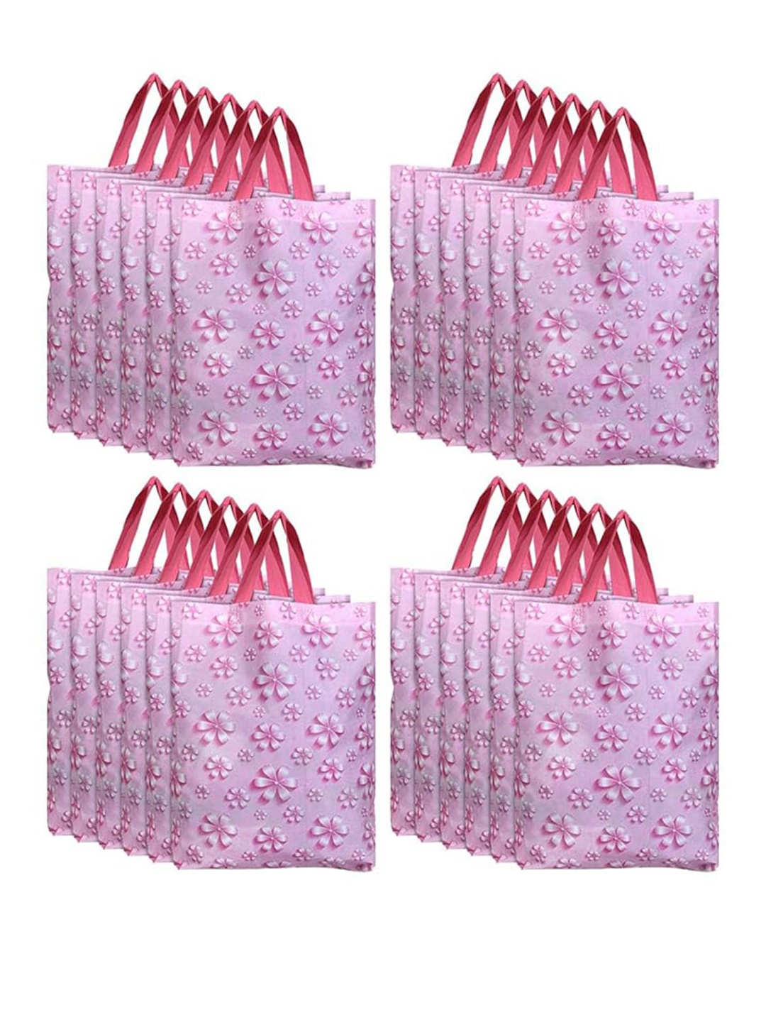 

Kuber Industries Pack Of 50 Printed Non Woven Sopping Carry Bag, Pink