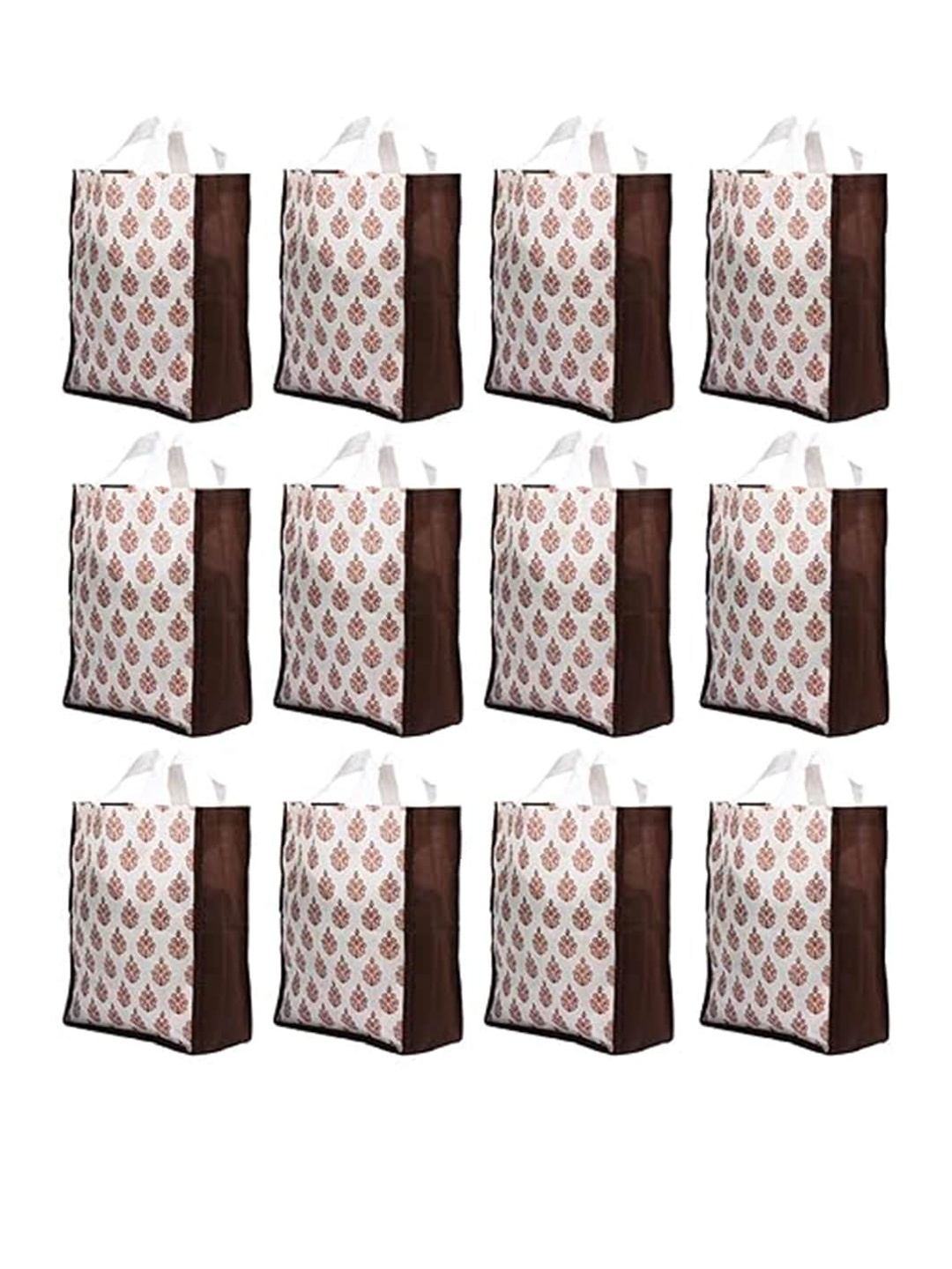 

Kuber Industries Pack Of 12 Printed Non Woven Eco-Friendly Reusable Carry Bag, Brown