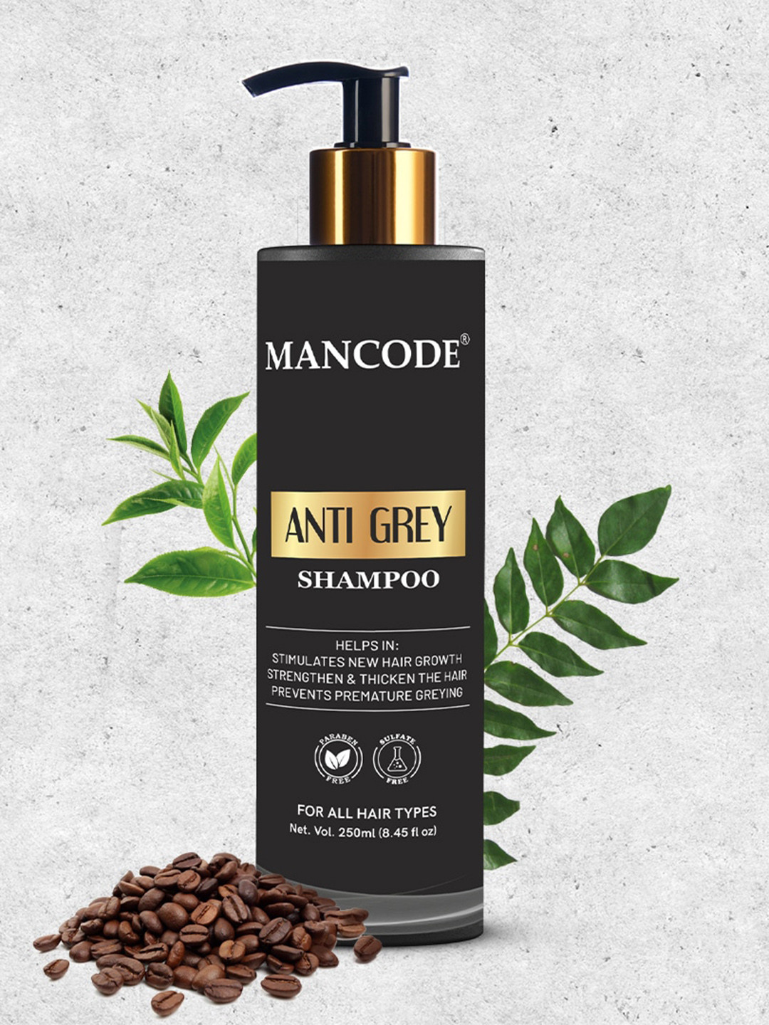 

MANCODE Anti Grey Shampoo For Prevents Premature Greying hair - 250ml, Black