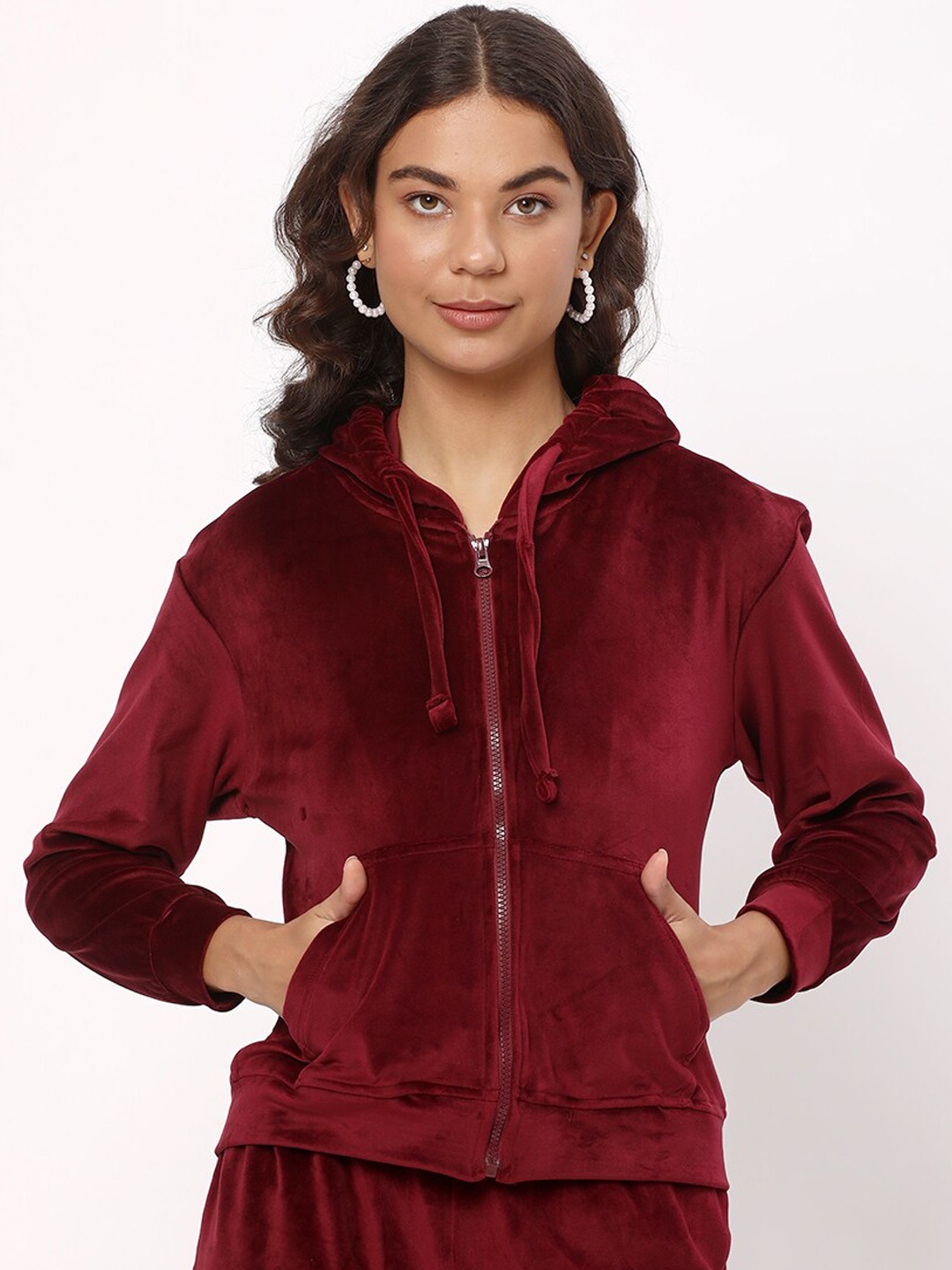 

R&B Hooded Tailored Jacket, Maroon