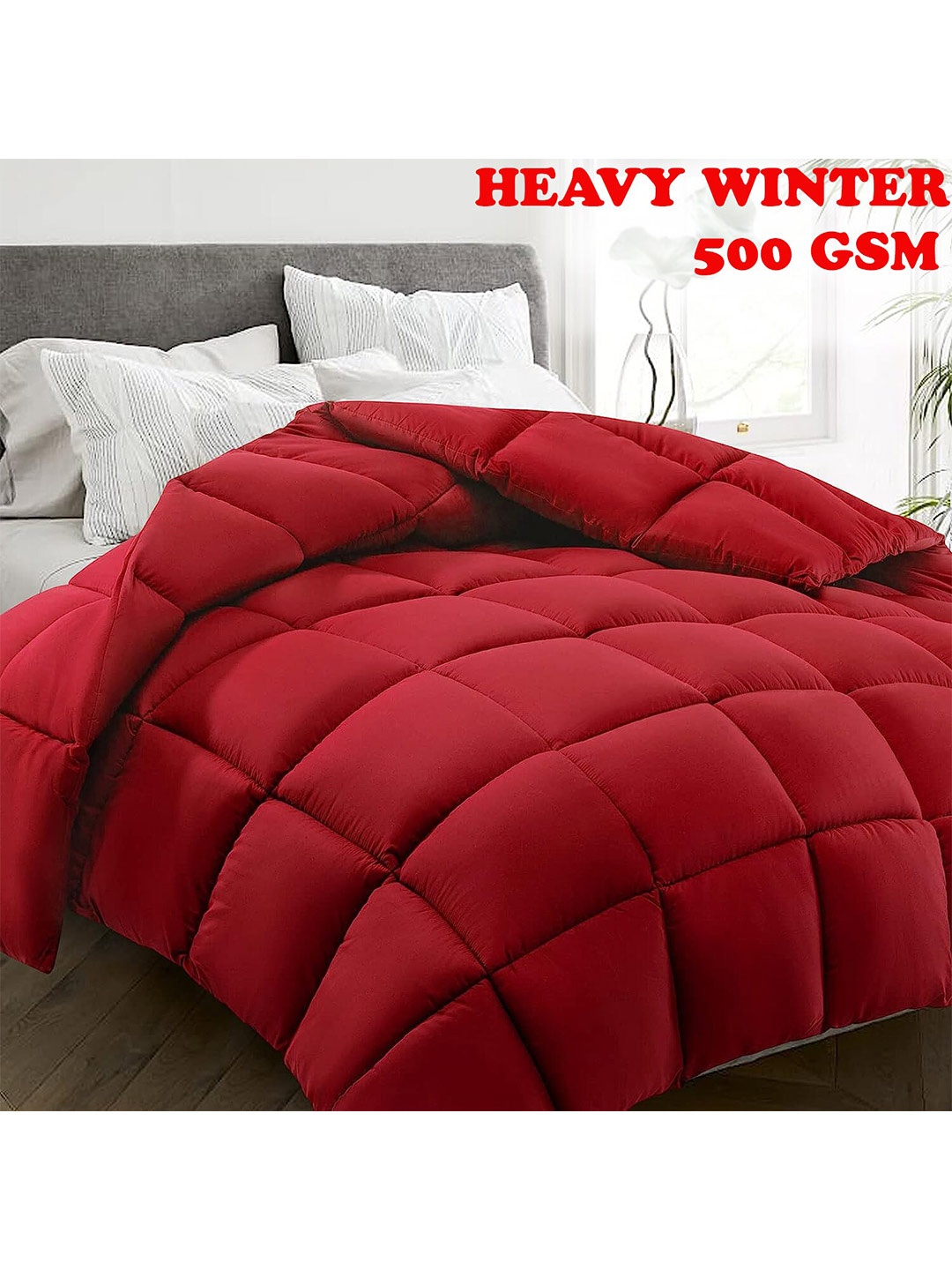 

Texlux Red Heavy Winter Cotton 500 GSM Double Bed Comforter
