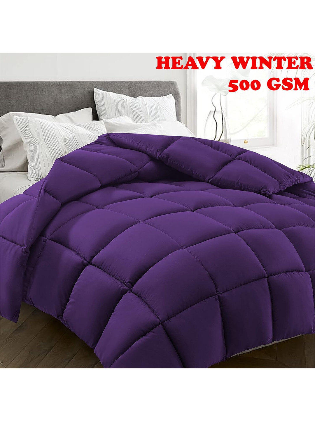 

Texlux Purple Heavy Winter Cotton 500 GSM Microfibre Filling Double Bed Comforter