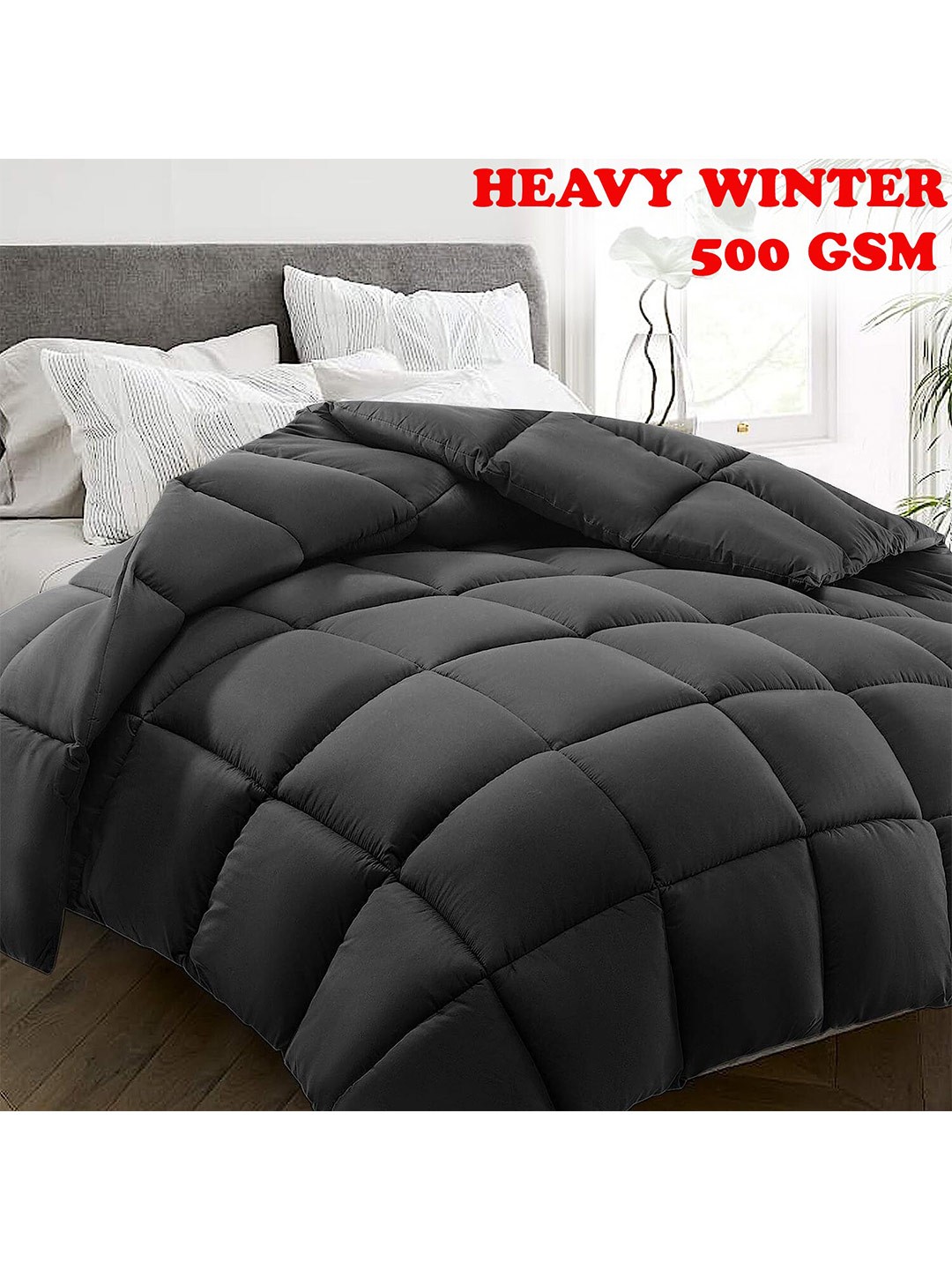 

Texlux Grey Heavy Winter Cotton 500 GSM Microfibre Filling Double Bed Comforter