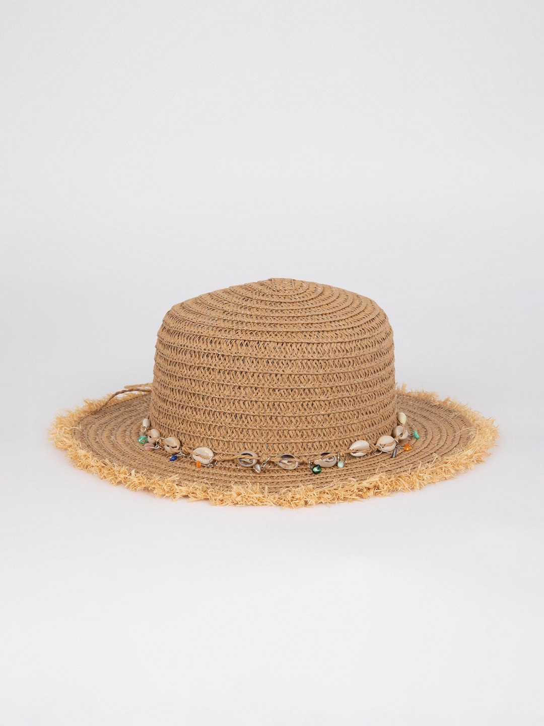 

DeFacto Women Woven Design Embellished Straw Hat, Beige