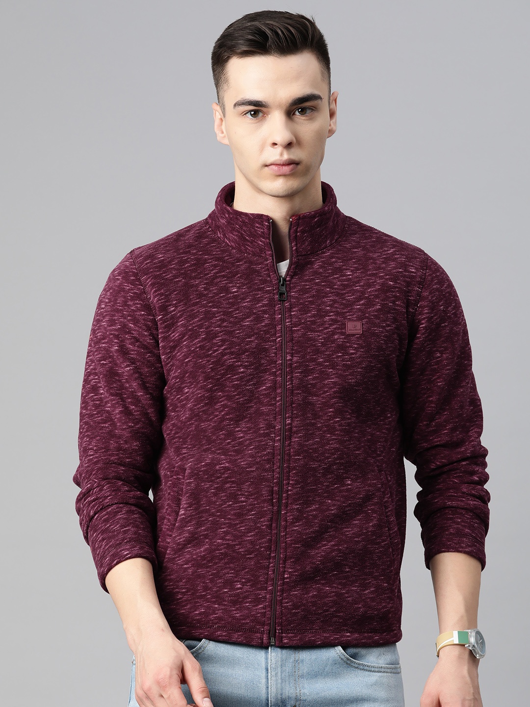 

Pierre Carlo Men Printed Sweatshirt, Burgundy