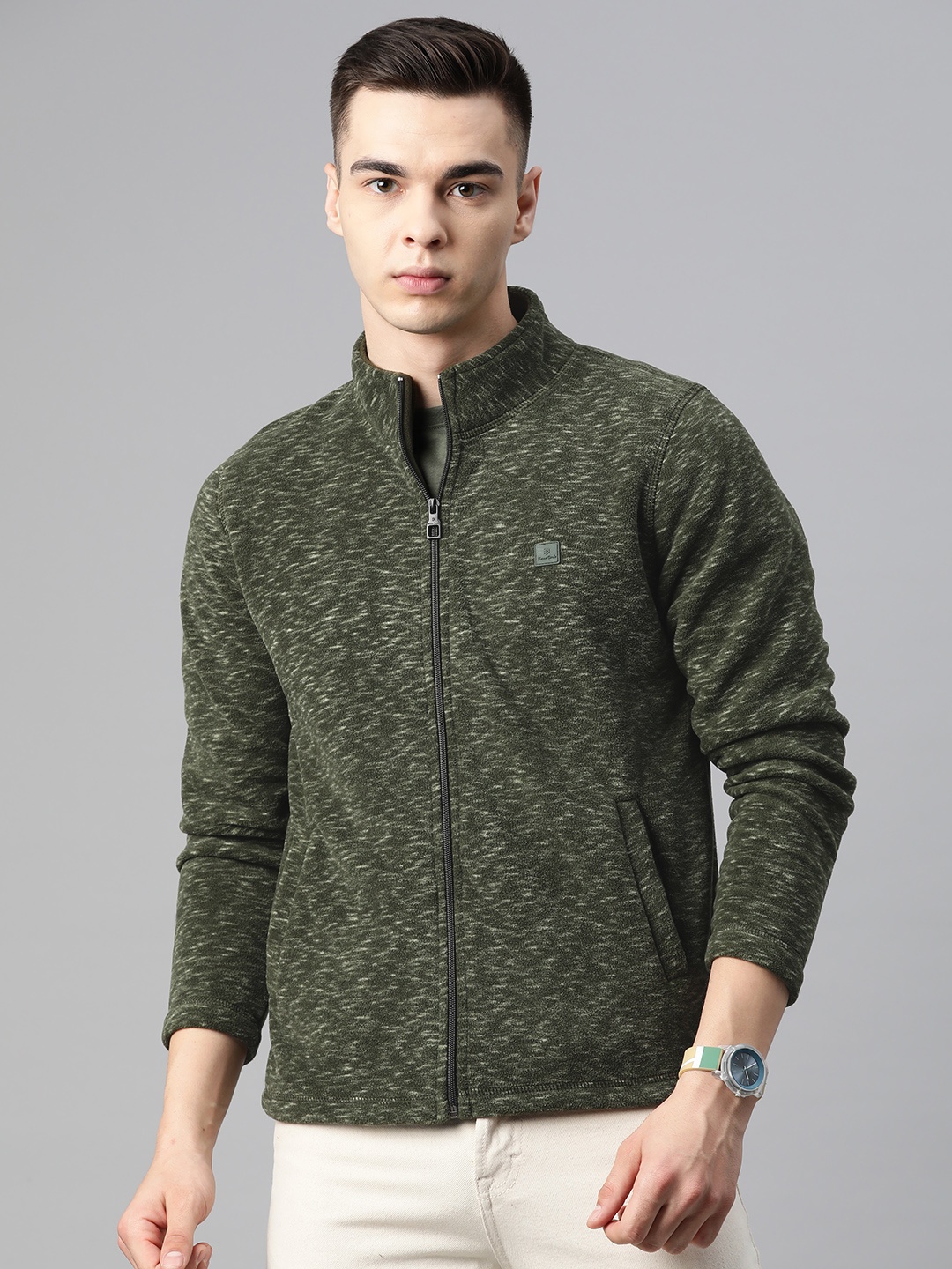 

Pierre Carlo Men Printed Sweatshirt, Olive