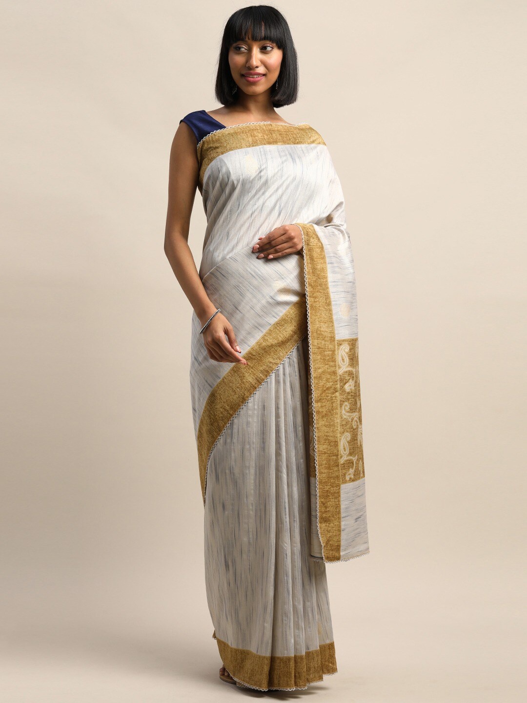 

KALINI Ethnic Motif Printed Saree, Grey