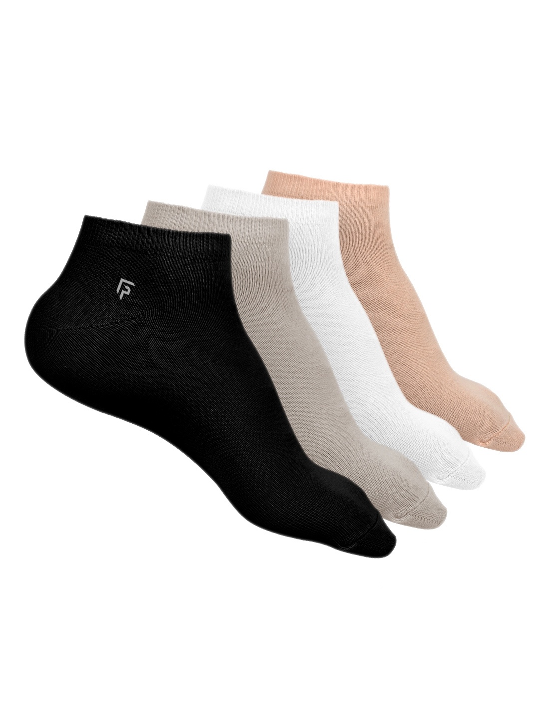 

FOOTPRINT 4 Pairs Unisex Organic Cotton Ankle Casual Bamboo Socks, Black