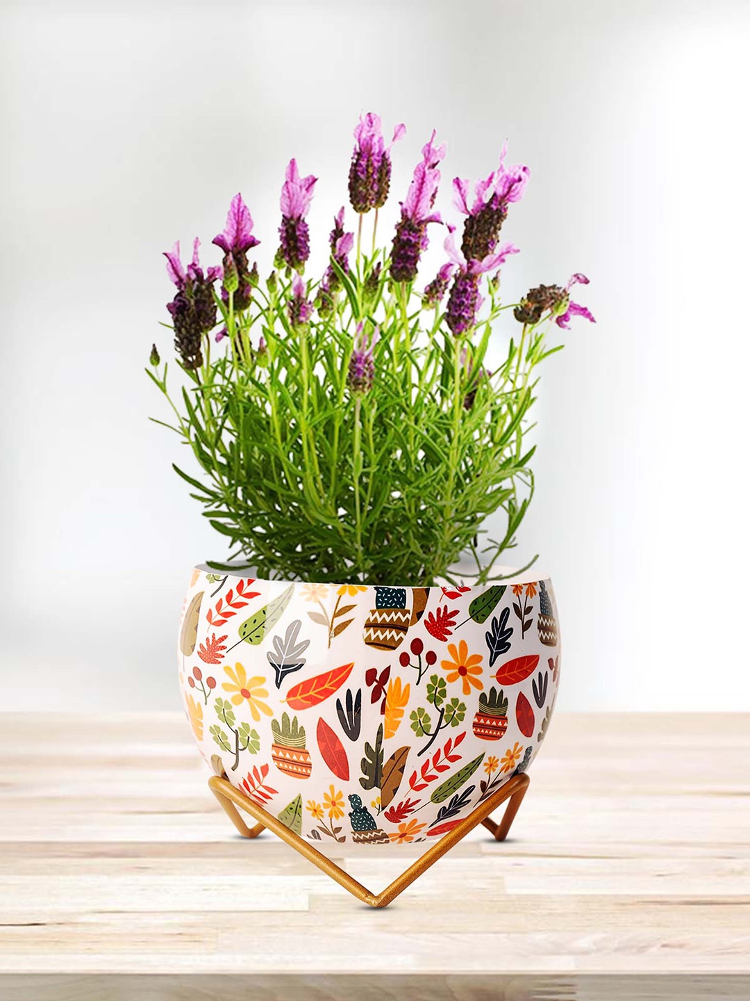 

Peng Essentials REVA White & Red Metal Indoor Plant Vase with Stands