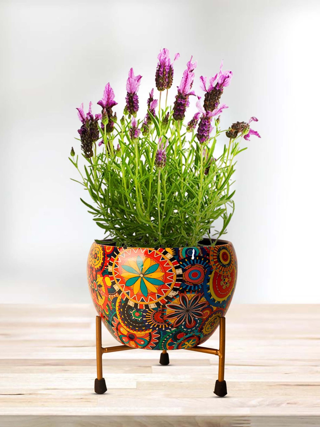 

Peng Essentials REVA Blue & Orange 2 Pieces Printed Planter With Stands