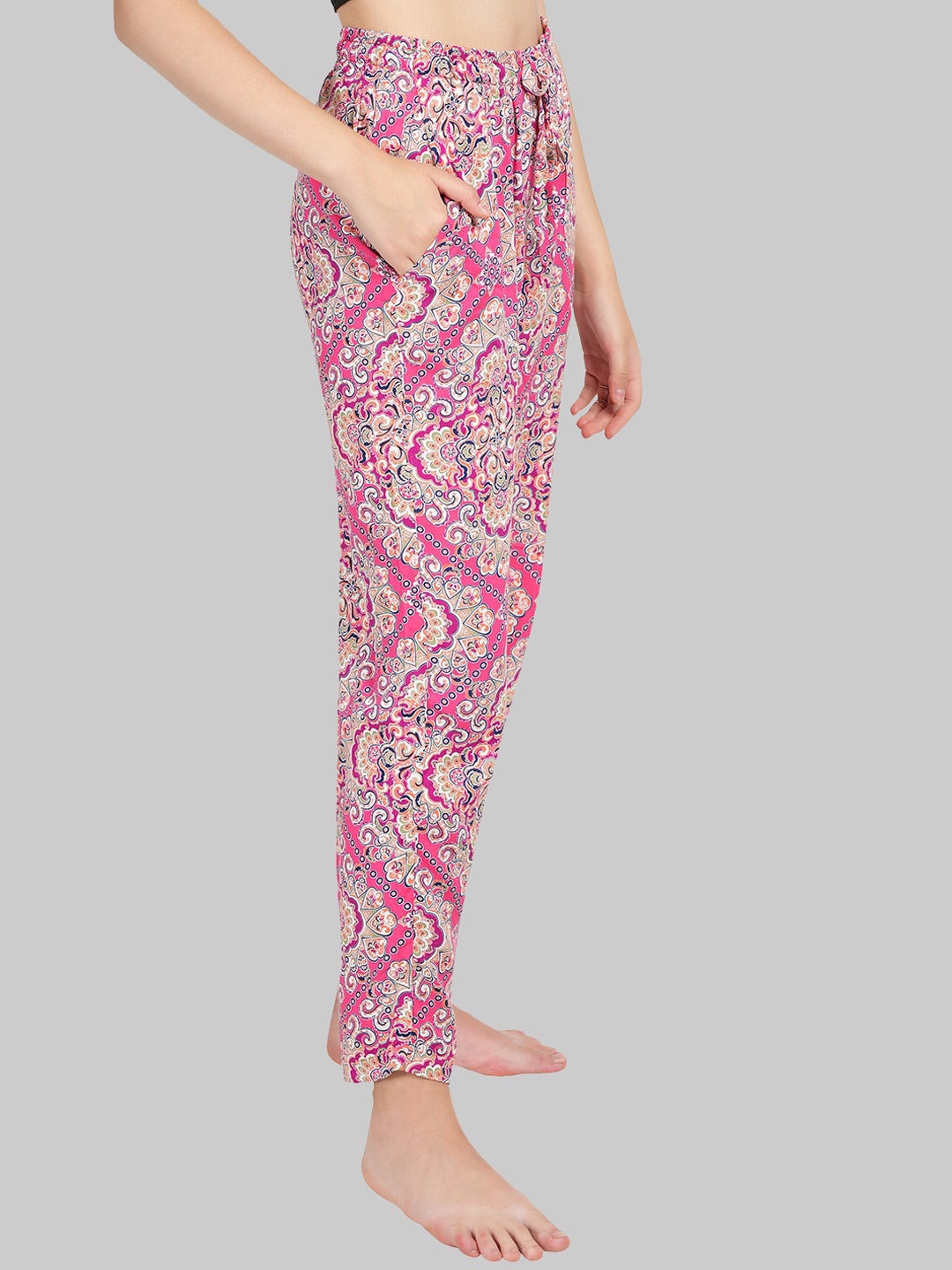 

Style Shoes Women Printed Straight Lounge Pants, Pink