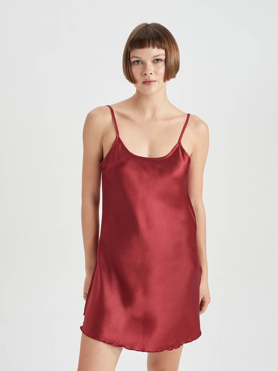 

DeFacto Shoulder Straps Regular Nightdress, Maroon