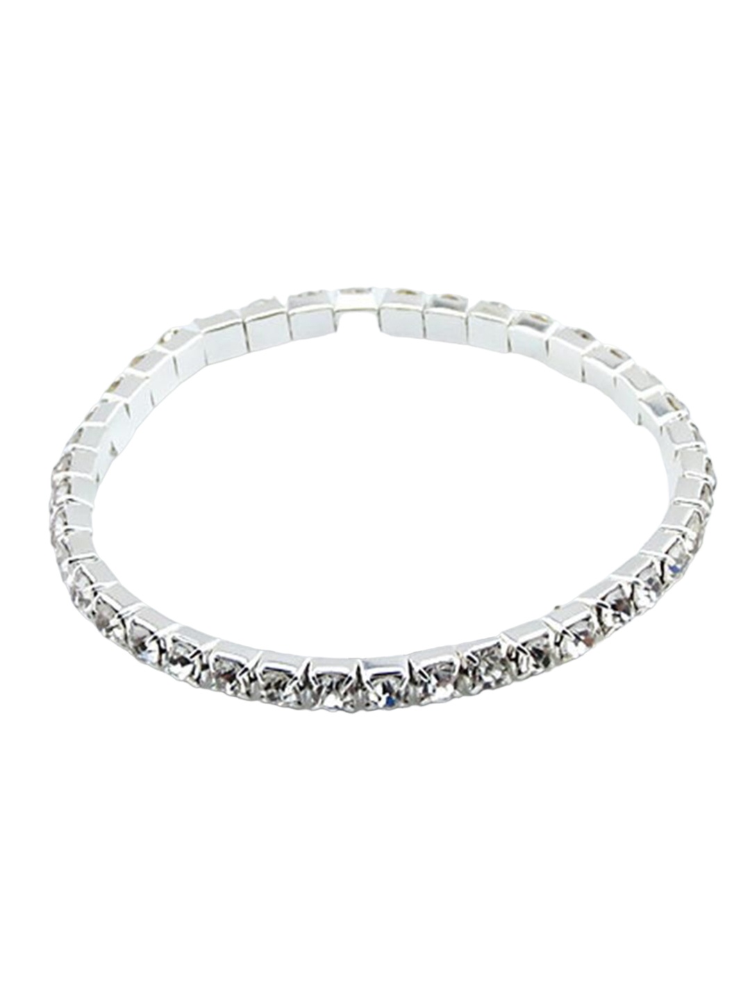 

Lyla Silver Plated Crystal Stones Studded Adjustable Anklet