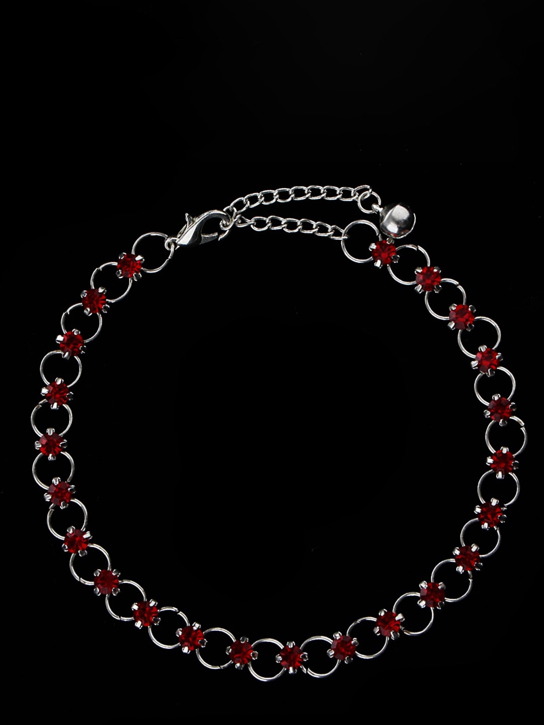 

Lyla Crystal Stone Studded Link Anklet, Silver