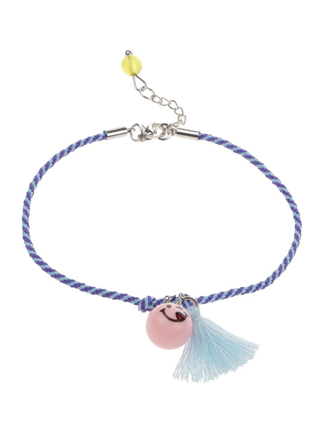 

Lyla Stainless Steel & Smiley Charm Anklet, Blue