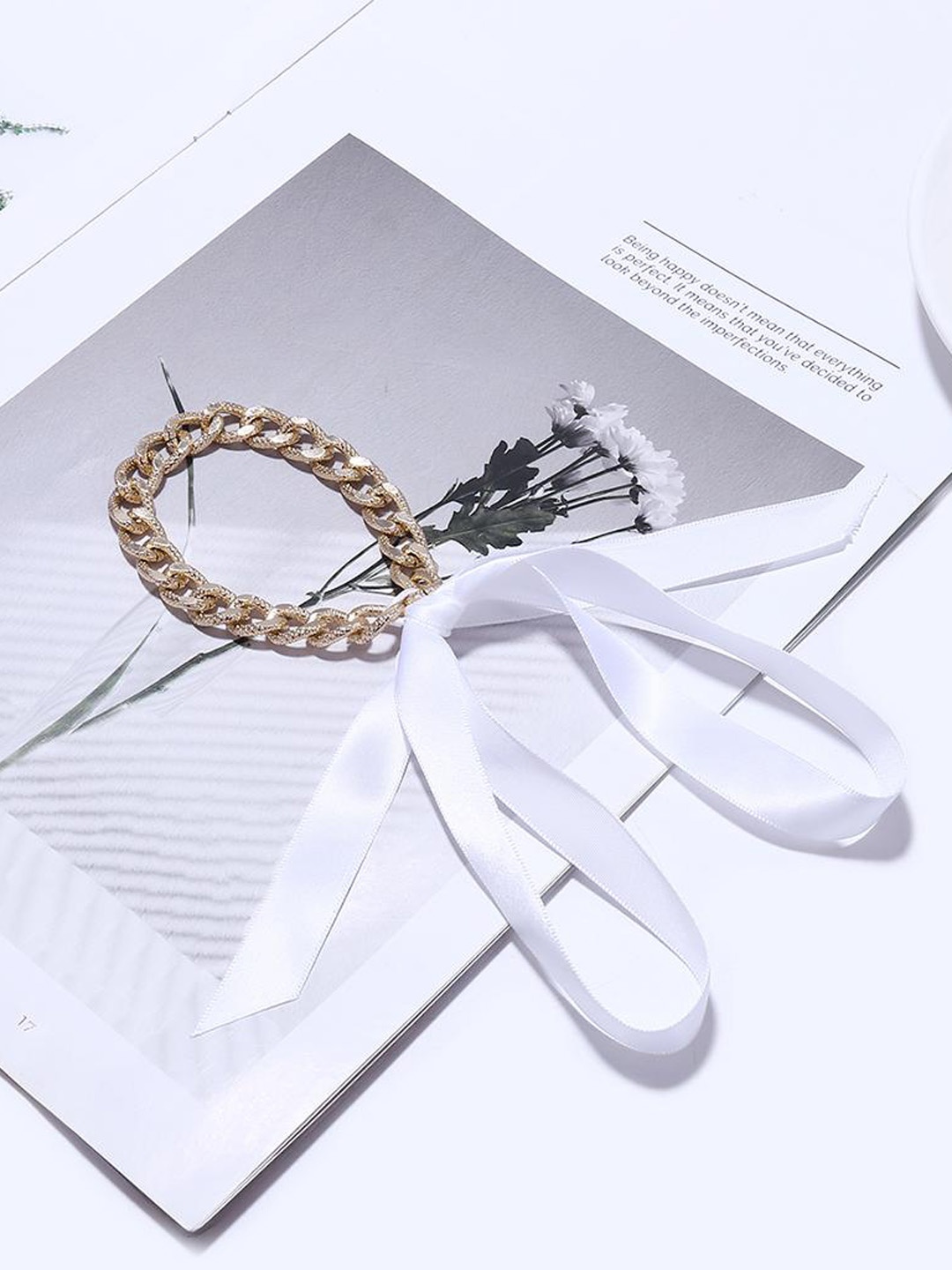 

Lyla Stainless Steel Ribbon Anklet, Gold