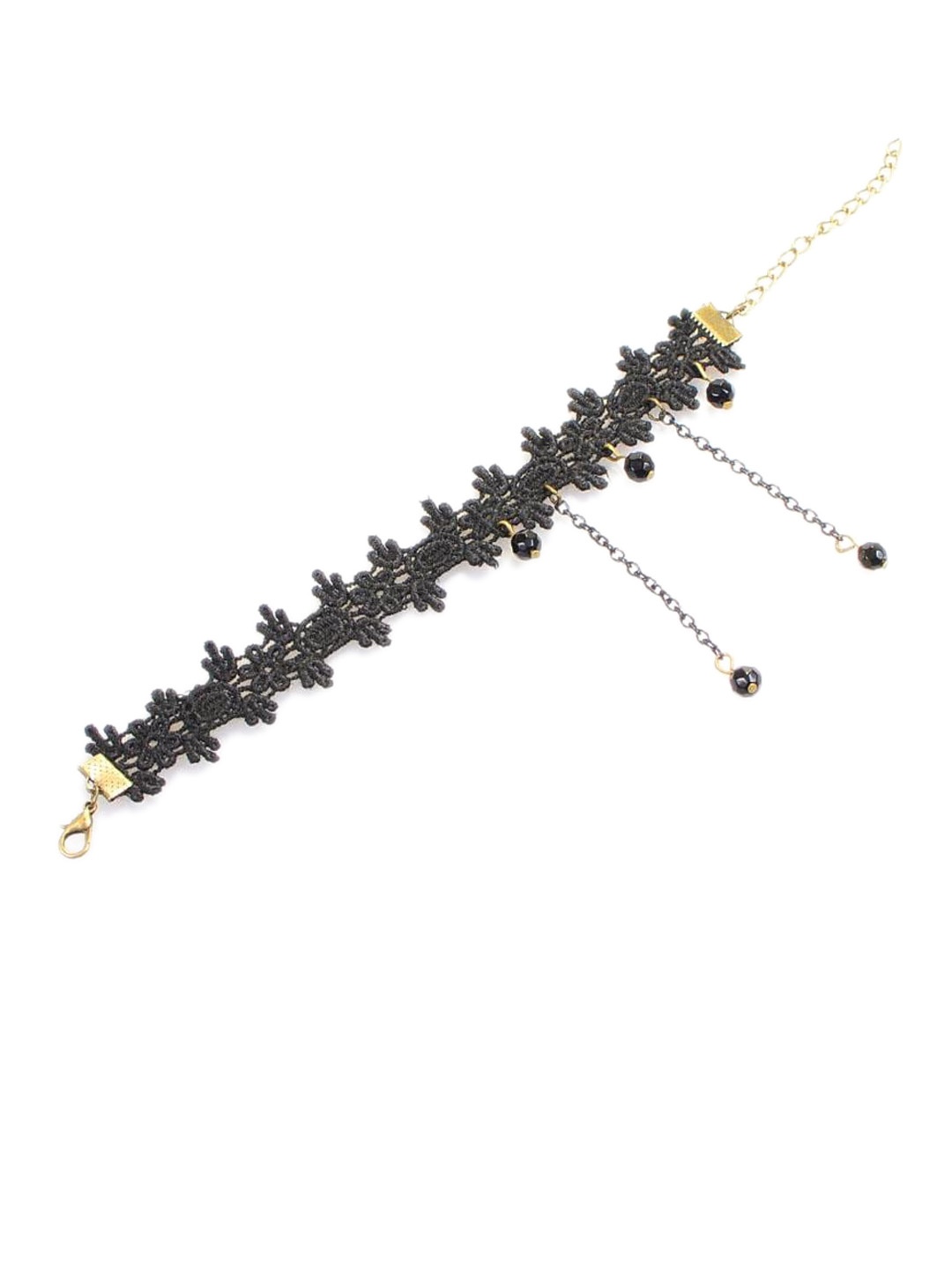 

Lyla Lace Detail & Pearl Beaded Anklet, Gold