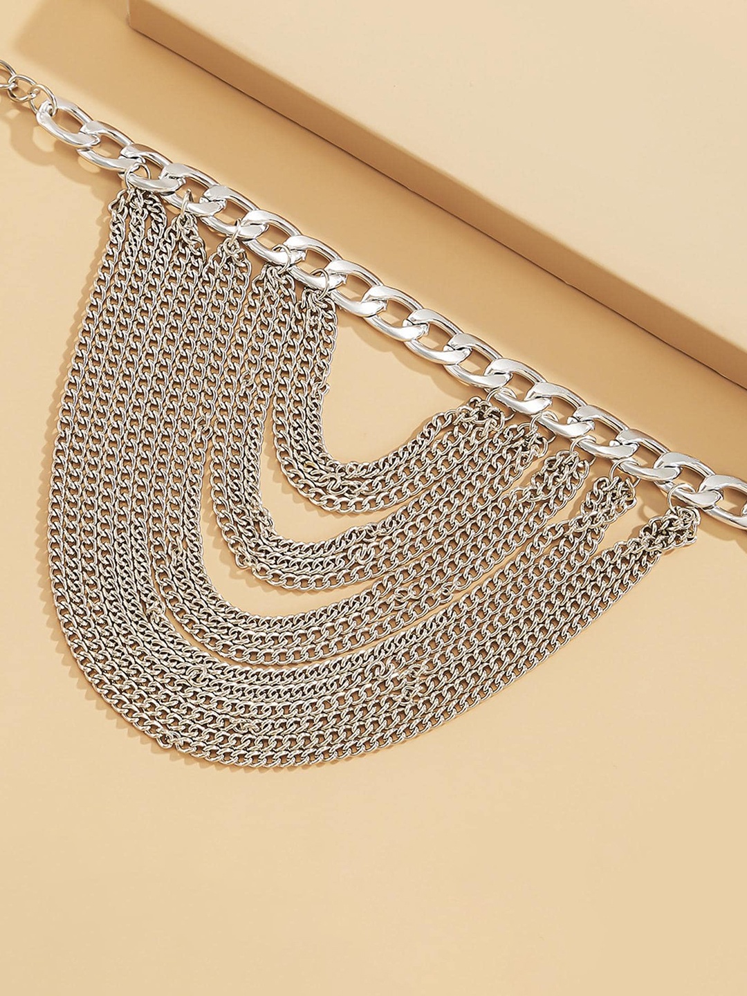 

Lyla Set Of 2 Silver-Plated Layered Tassel Anklet