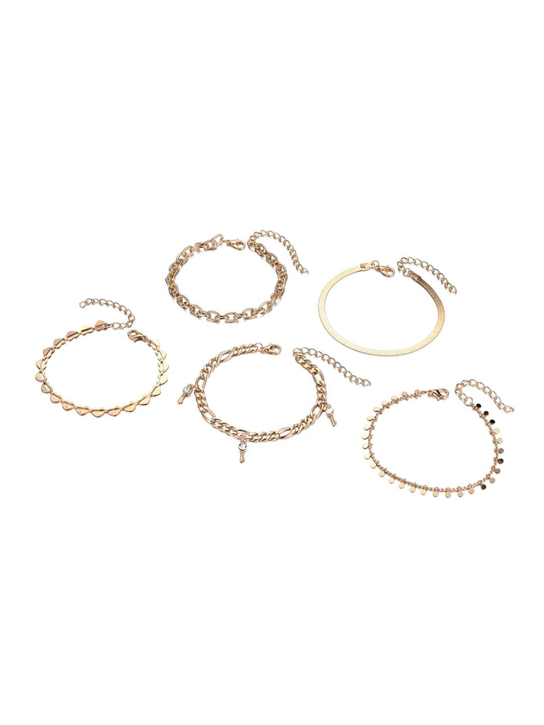 

Lyla Set Of 5 Stainless Steel Anklet, Rose gold