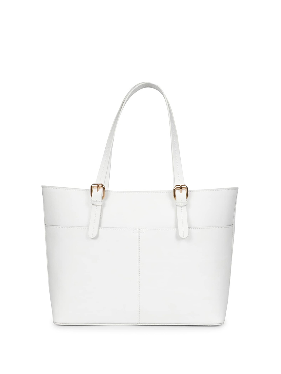 

Favore Textured Leather Oversized Shopper Handheld Bag, White