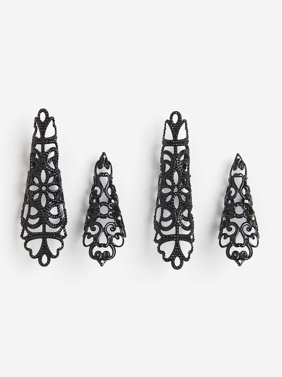 

H&M 4-Pack Finger Tip Rings, Black