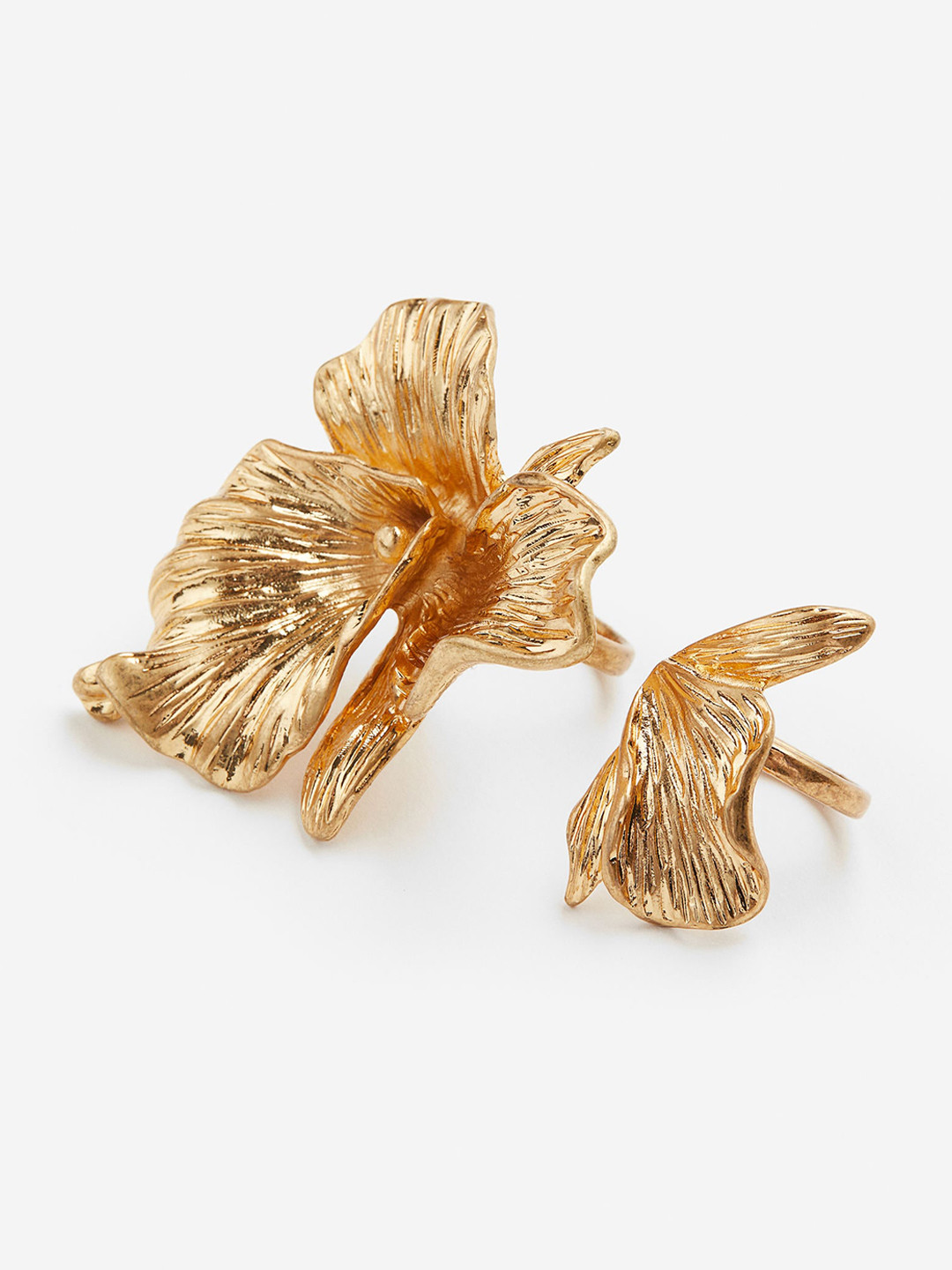 

H&M 2-Pack Flower-Shaped Rings, Gold