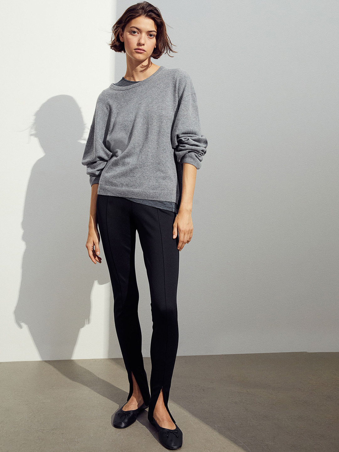 

H&M Women Zip-Hem Leggings, Black