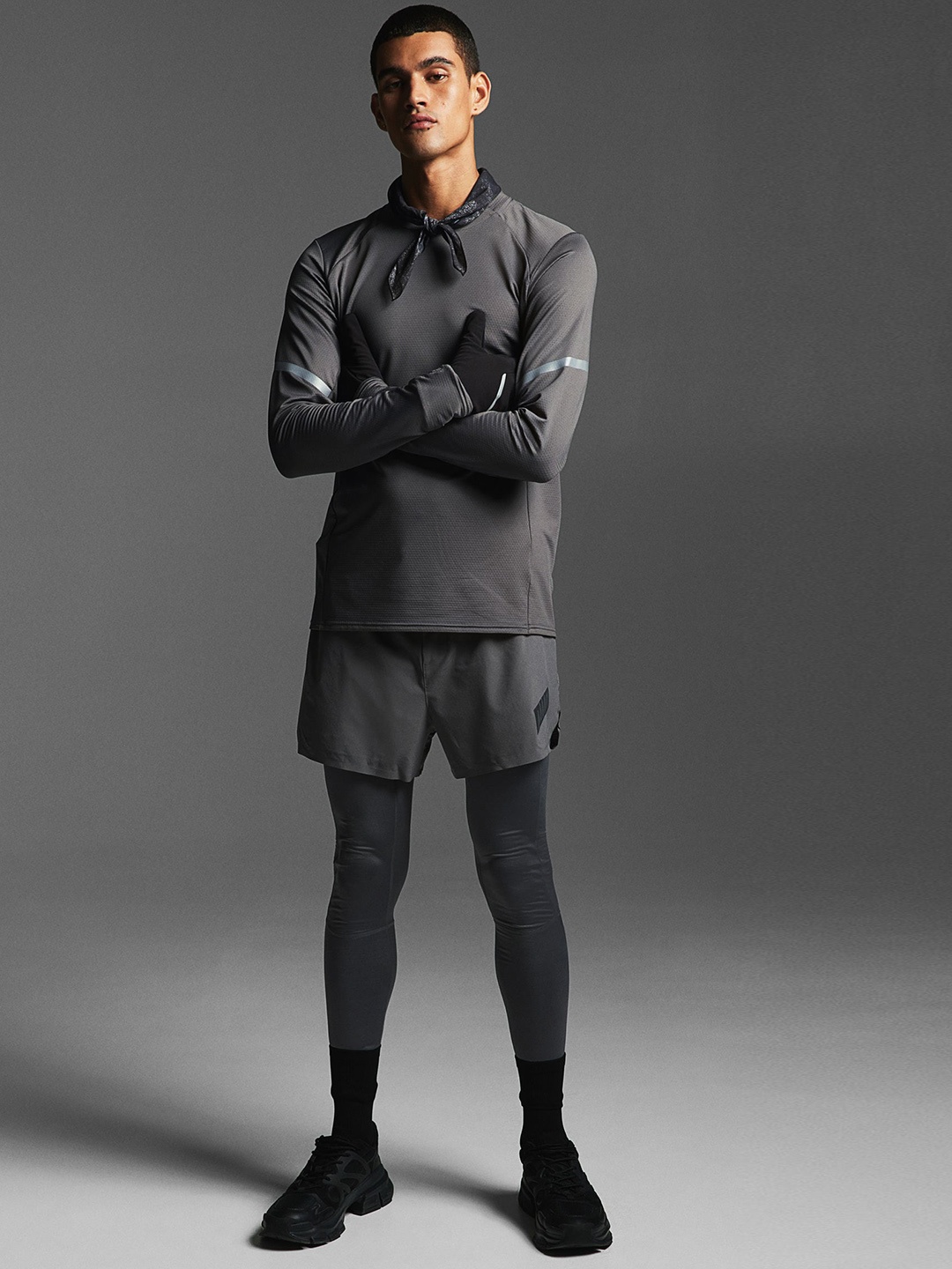 

H&M Men Warm Running Tights, Grey