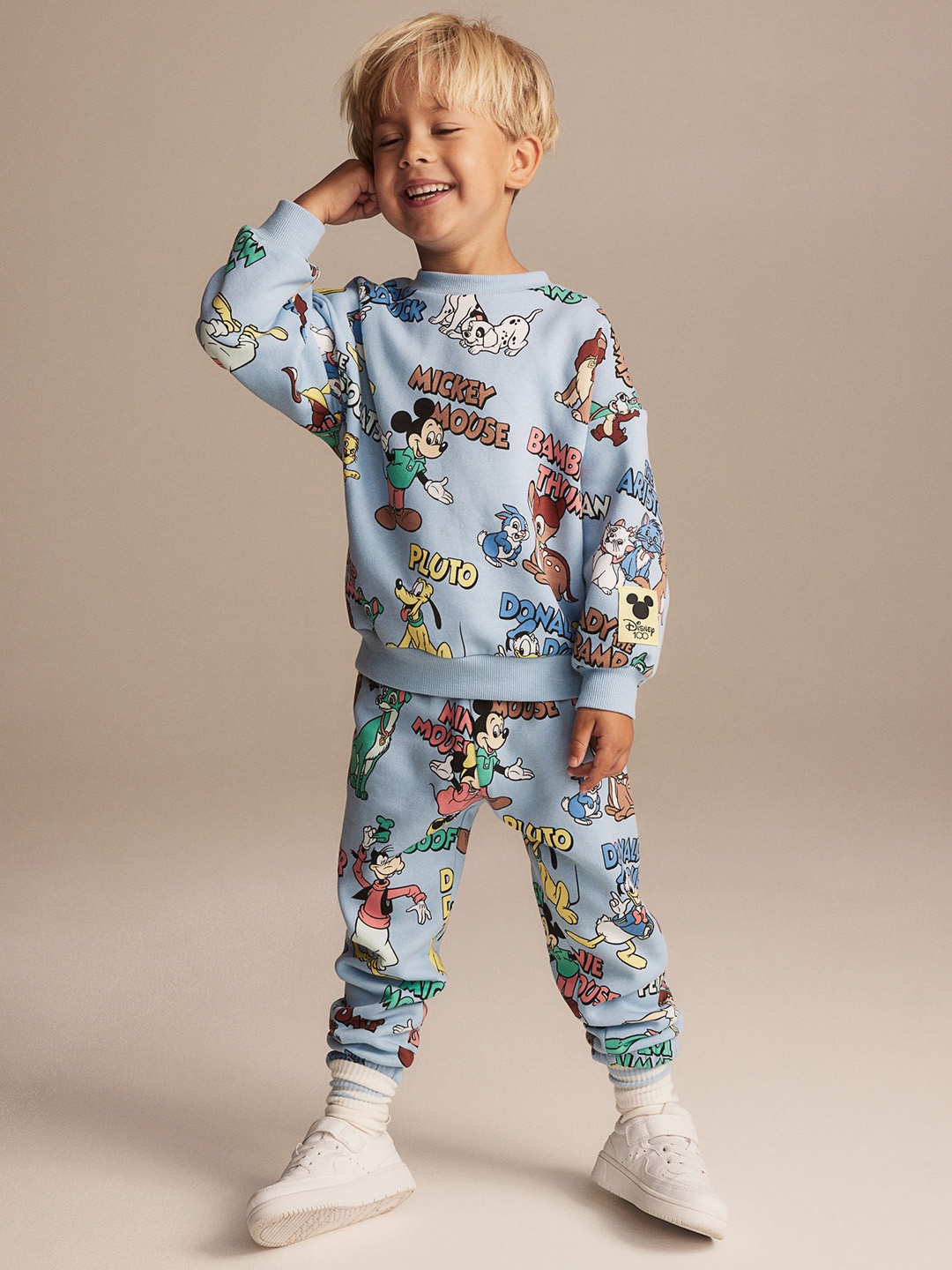 

H&M Boys Mickey Printed Sweatshirt with Trousers, Blue