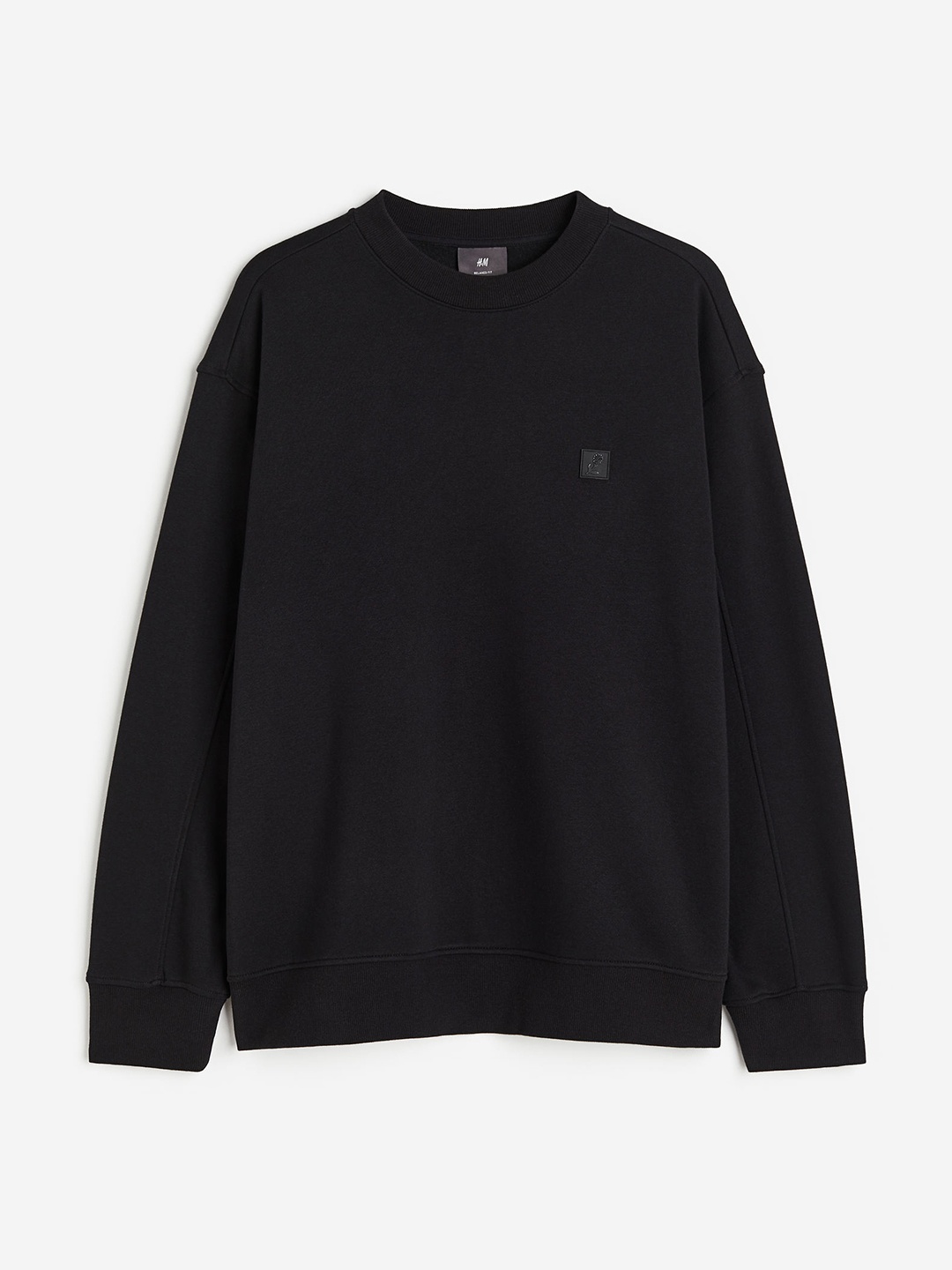 

H&M Men Relaxed Fit Appliqud Sweatshirt, Black