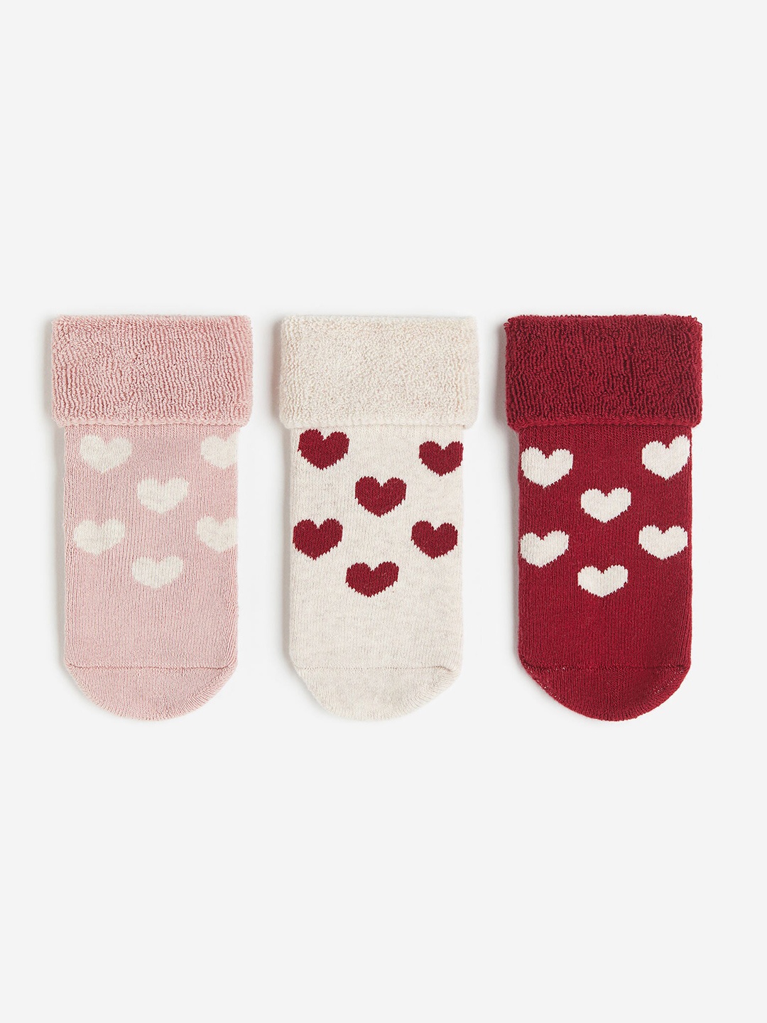

H&M Infant Boys 3-Pack Terry Socks, Red