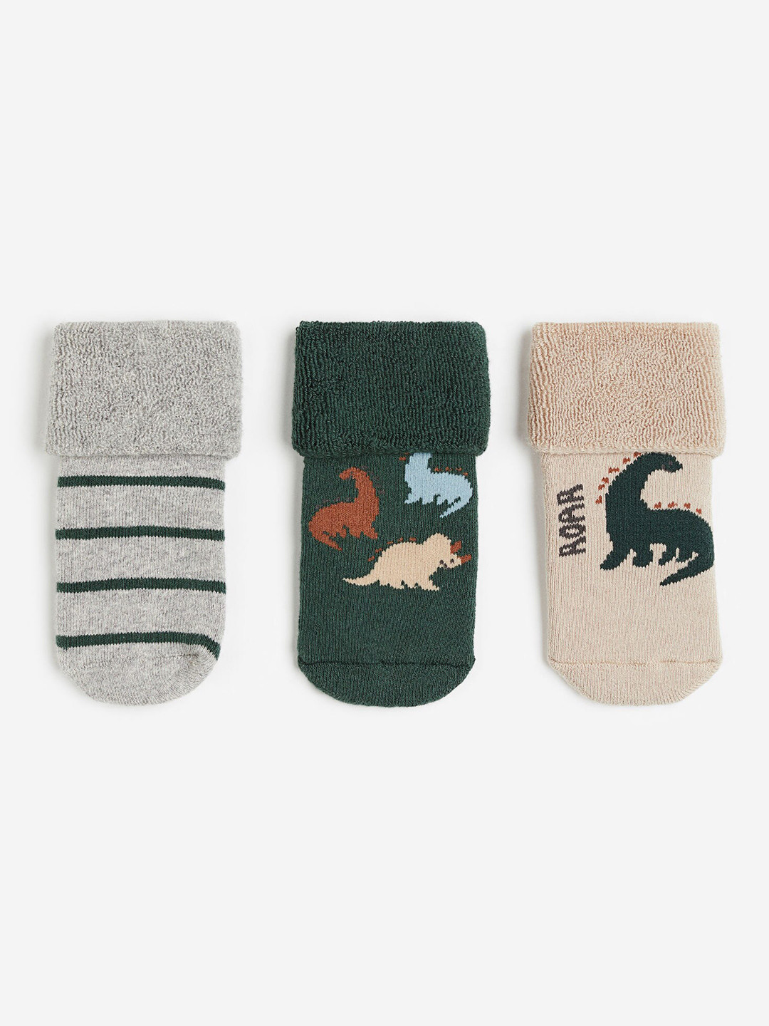 

H&M Infant Boys 3-Pack Terry Socks, Green