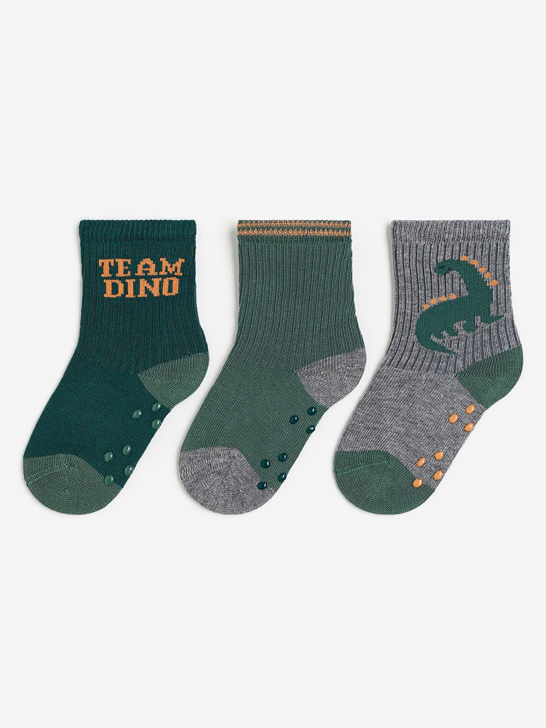 

H&M Infant Boys 3-Pack Anti-Slip Socks, Green