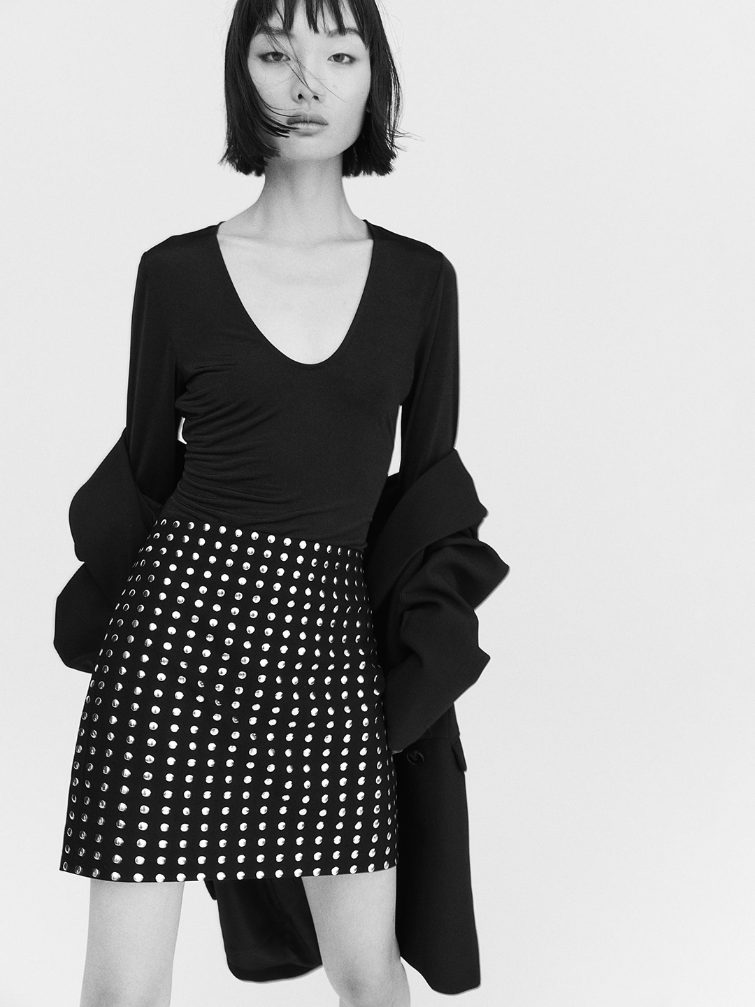 

H&M Studded Mini Skirts, Black
