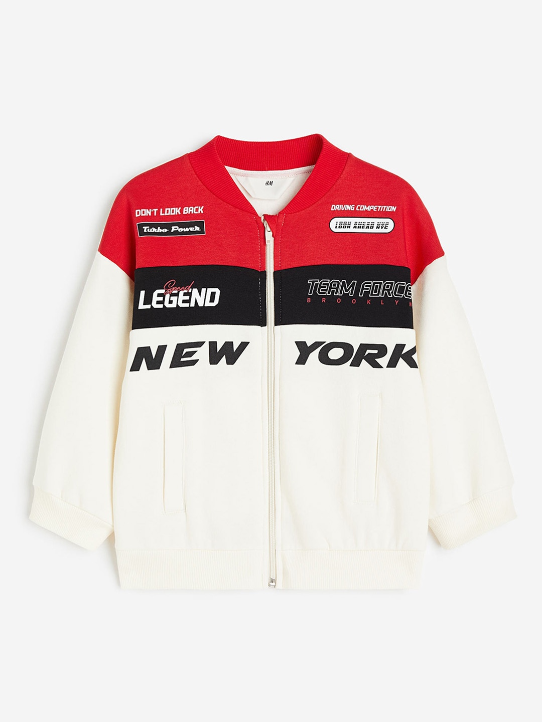 

H&M Boys Printed Racer Jackets, White