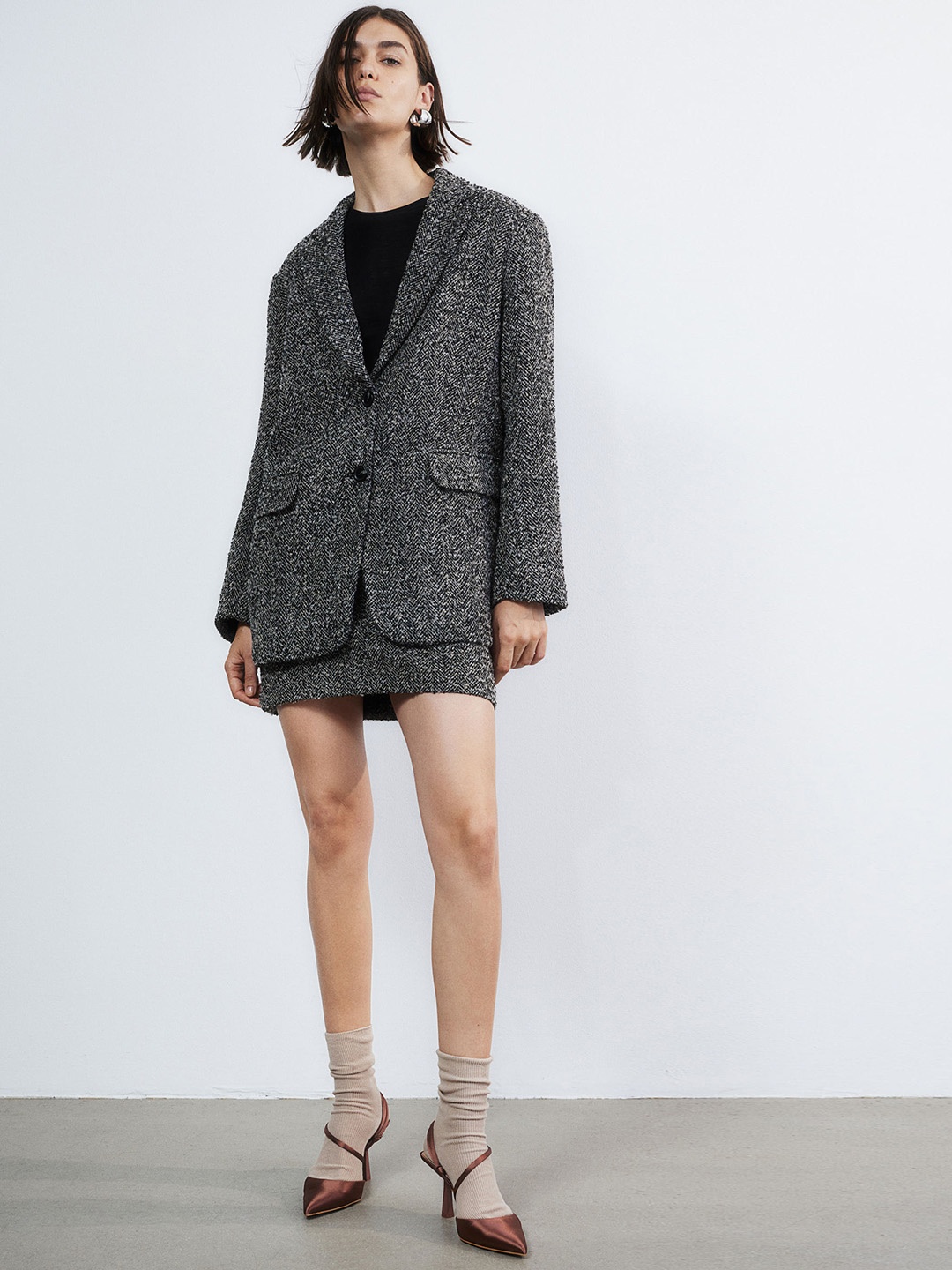 H&M Oversized Blazer, Grey