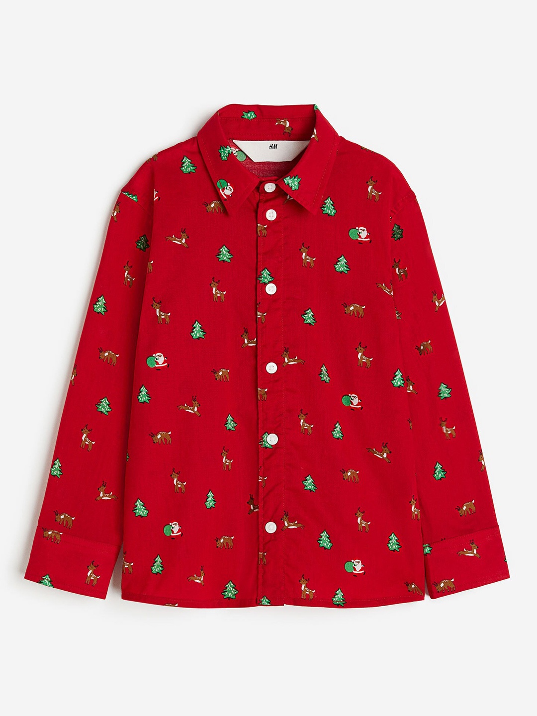 

H&M Boys Patterned Cotton Shirt, Red