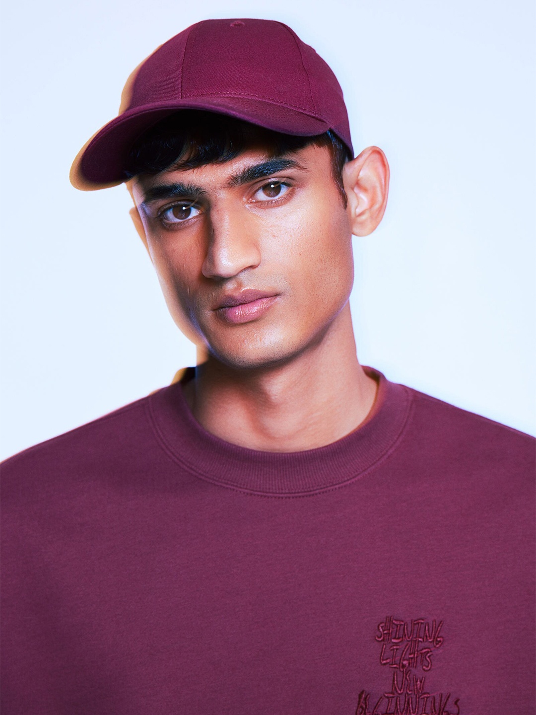 

H&M Men Cotton Twill Cap, Magenta