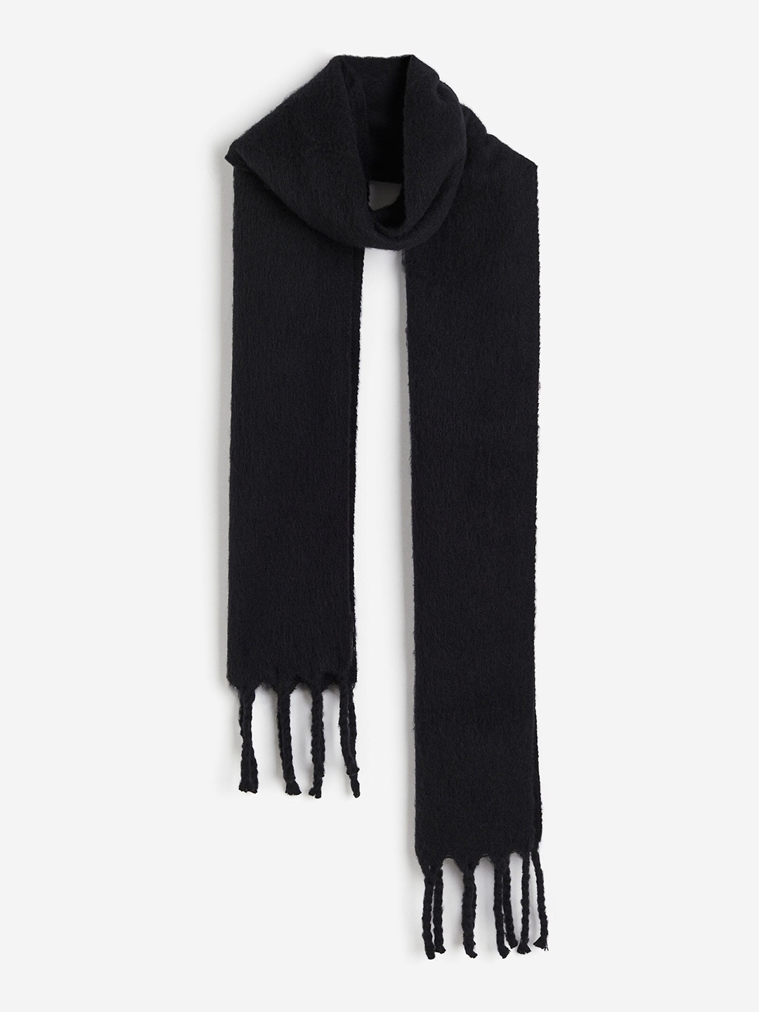 

H&M Brushed-Finish Scarf, Black