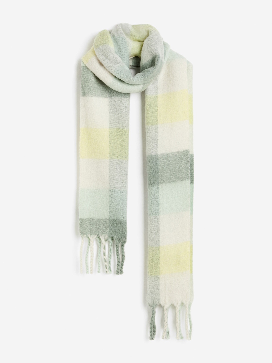 

H&M Brushed-Finish Scarf, Green