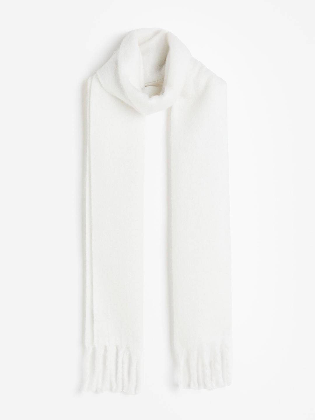 

H&M Brushed-Finish Scarf, White