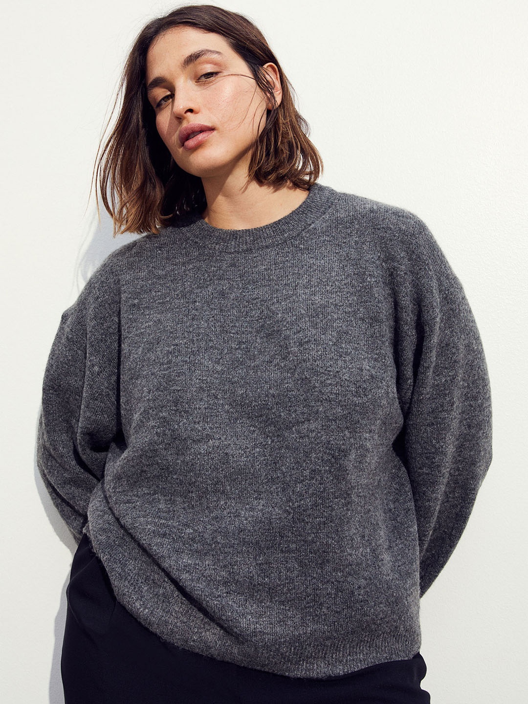 

H&M Knitted Jumper, Grey