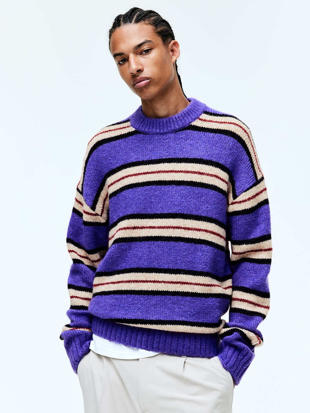 

H&M Oversized Fit Jumper, Purple