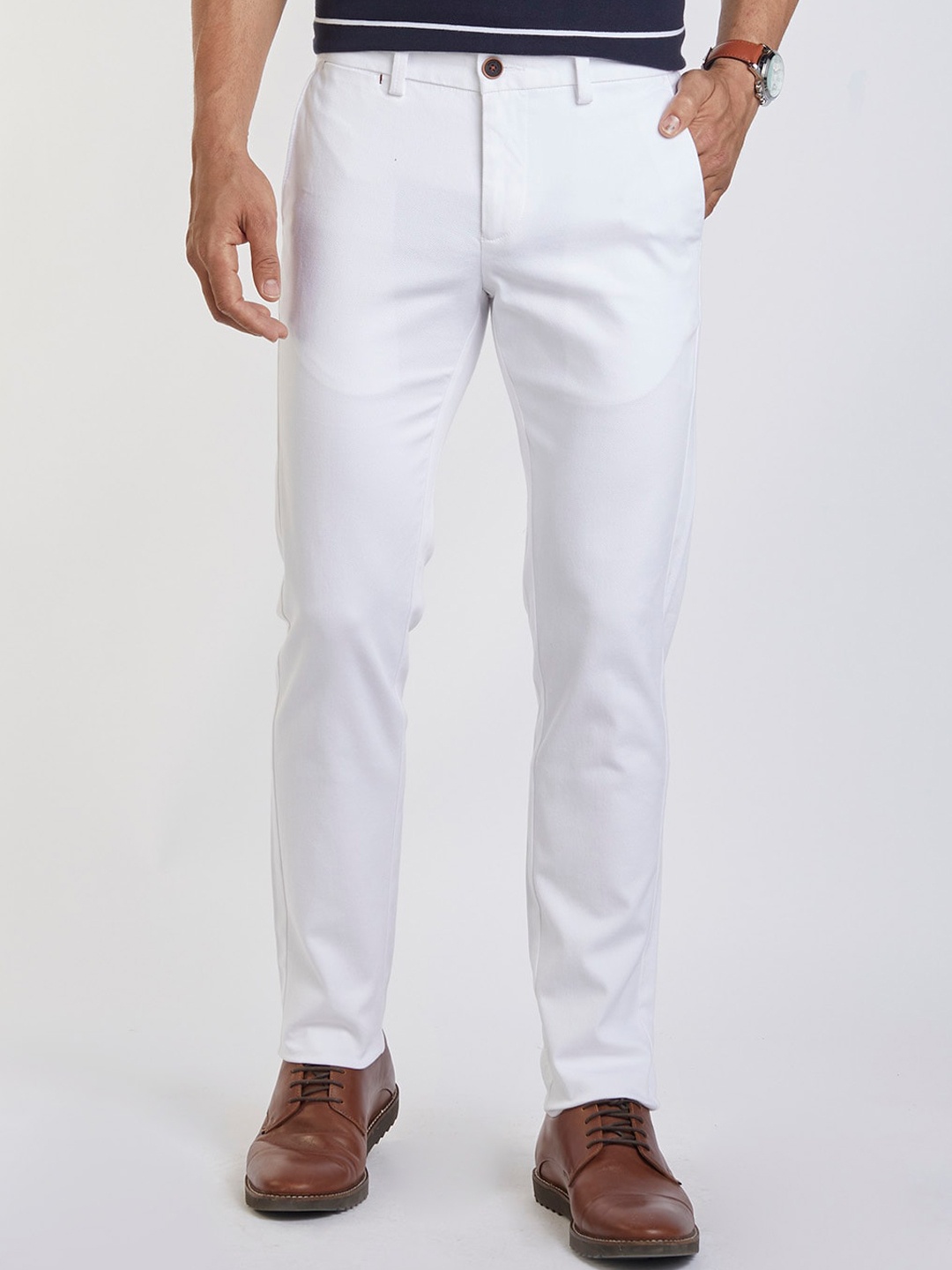 

Indian Terrain Men Brooklyn Slim Fit Chinos Trouser, White