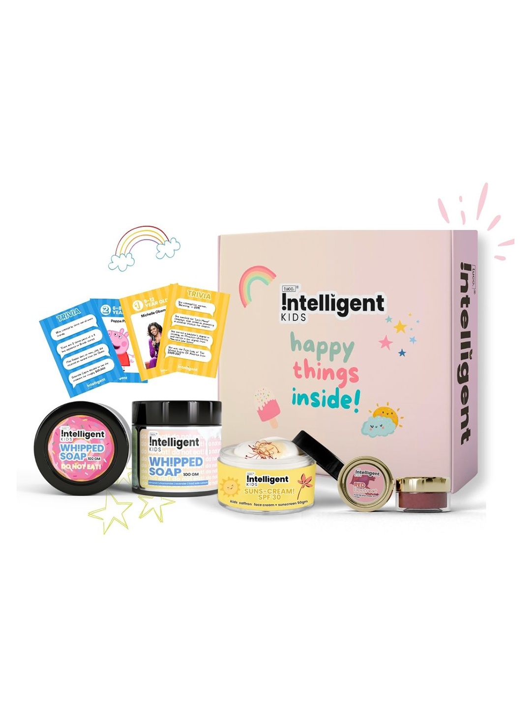 

Tuco Intelligent 3Pcs Whipped Soap-Sunscream-Beetroot Lip & Cheek Tint, Multi