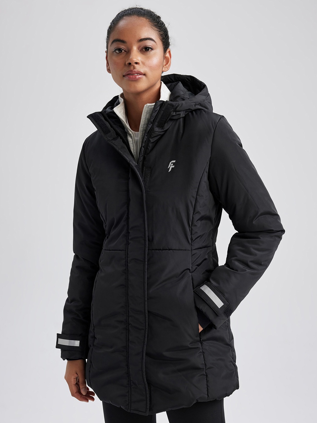 

DeFacto Longline Parka Jacket, Black