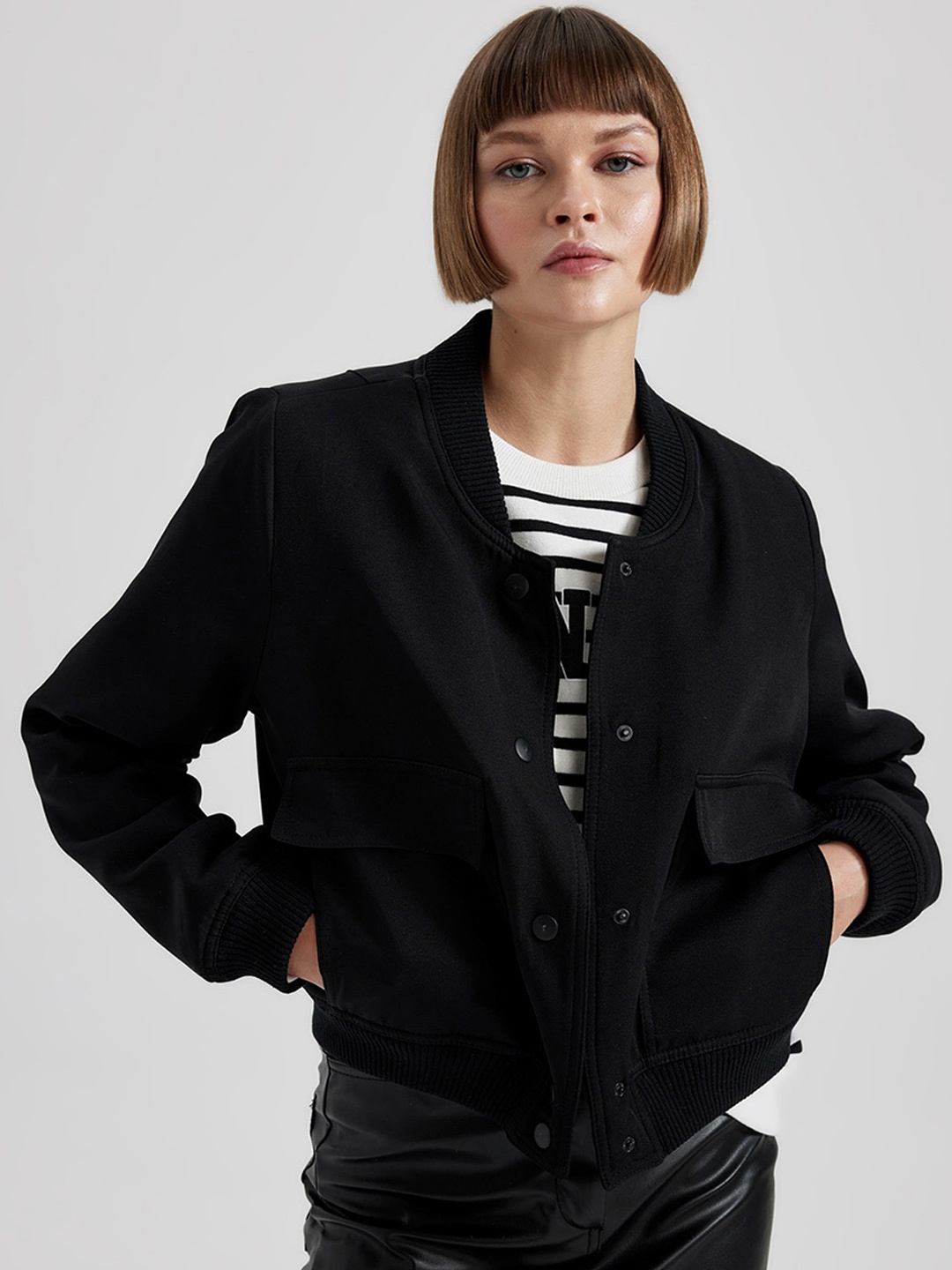 

DeFacto Crop Tailored Jacket, Black