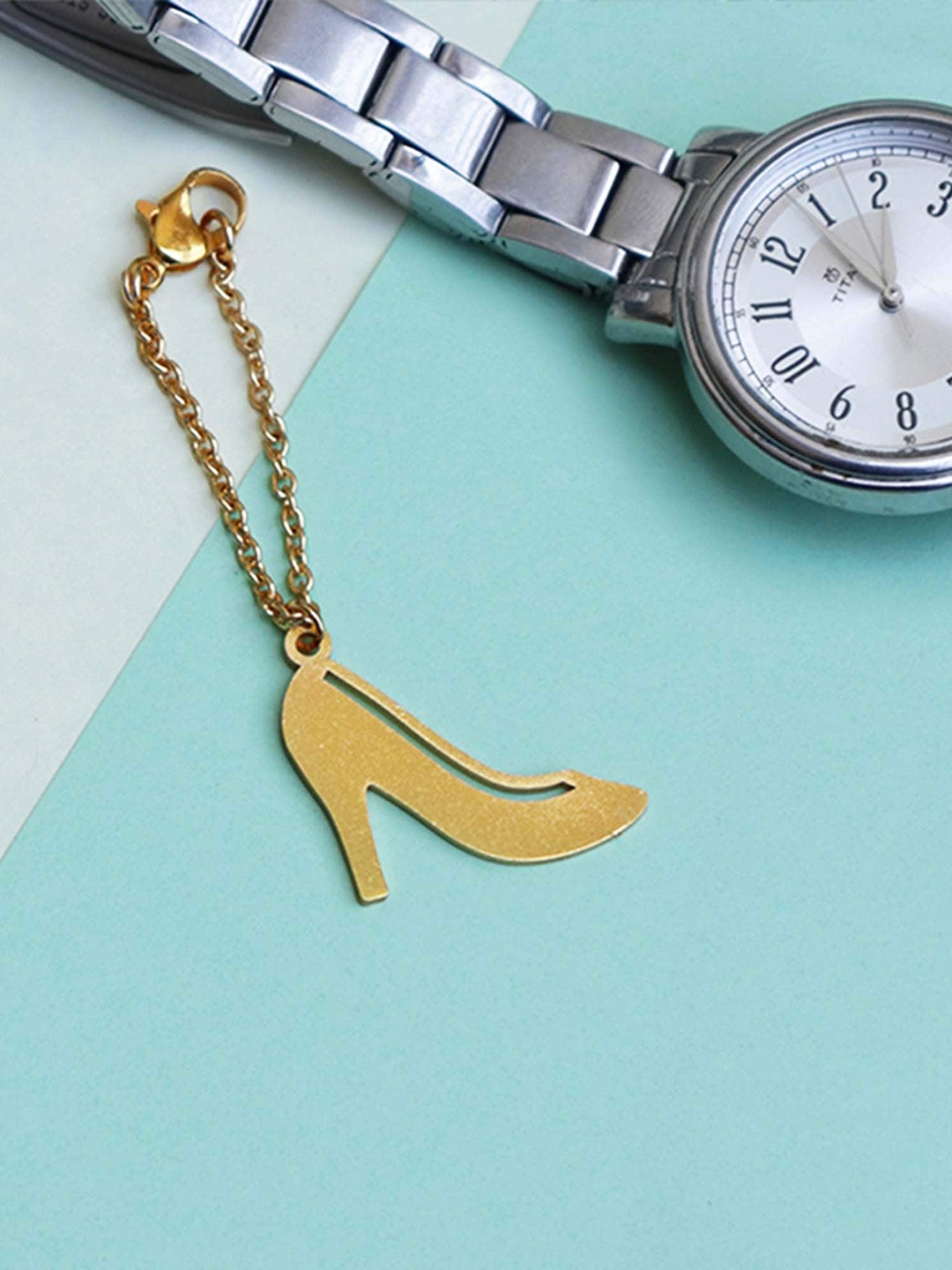 

BeAbhika Stainless Steel Happy Heels Watch Charm, Gold